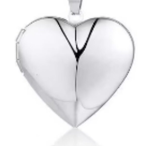 Heart Photo Locket Openable Frame Silver PVD Stainless Steel 18 in Necklace - Picture 8 of 8
